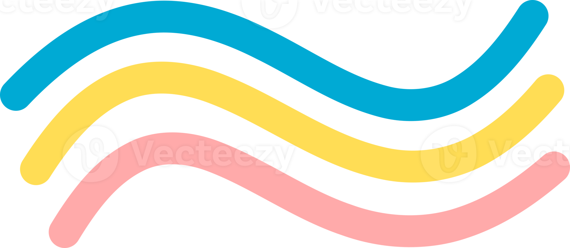 Rainbow wave doodle icon png