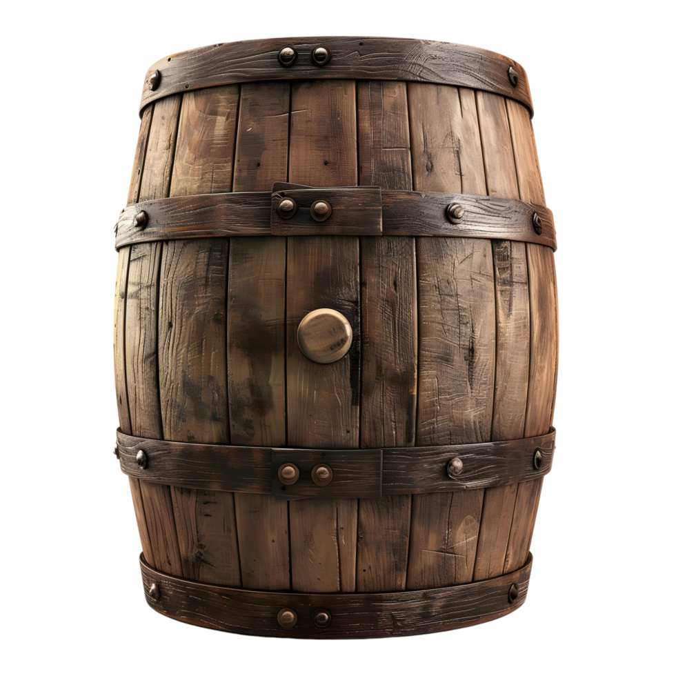 wooden barrel Isolated on transparent background png