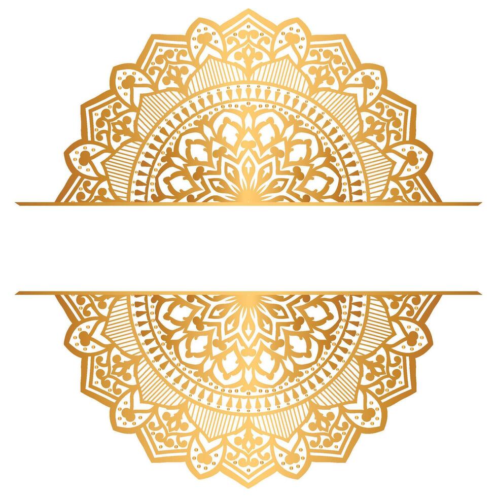 Luxury golden floral mandala ornamental background banner with gold round circle pattern vector