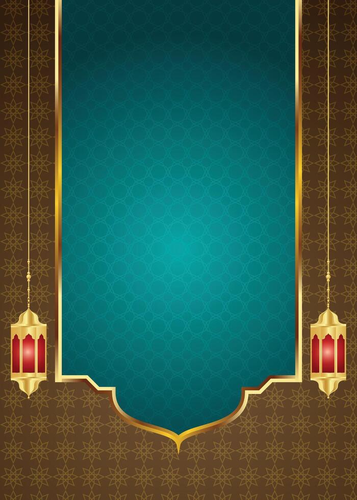 Golden islamic pattern for holiday design with ramadan kareem ramadhan arabesque lantern eid al fitr milad un nabi mubarak vector