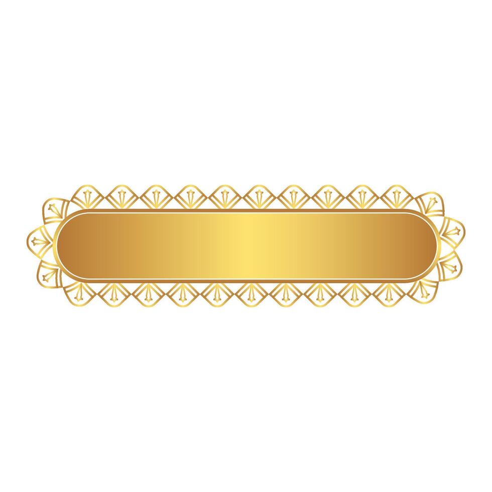Luxury golden islamic royal title frame arabic style text box banner clipart vector