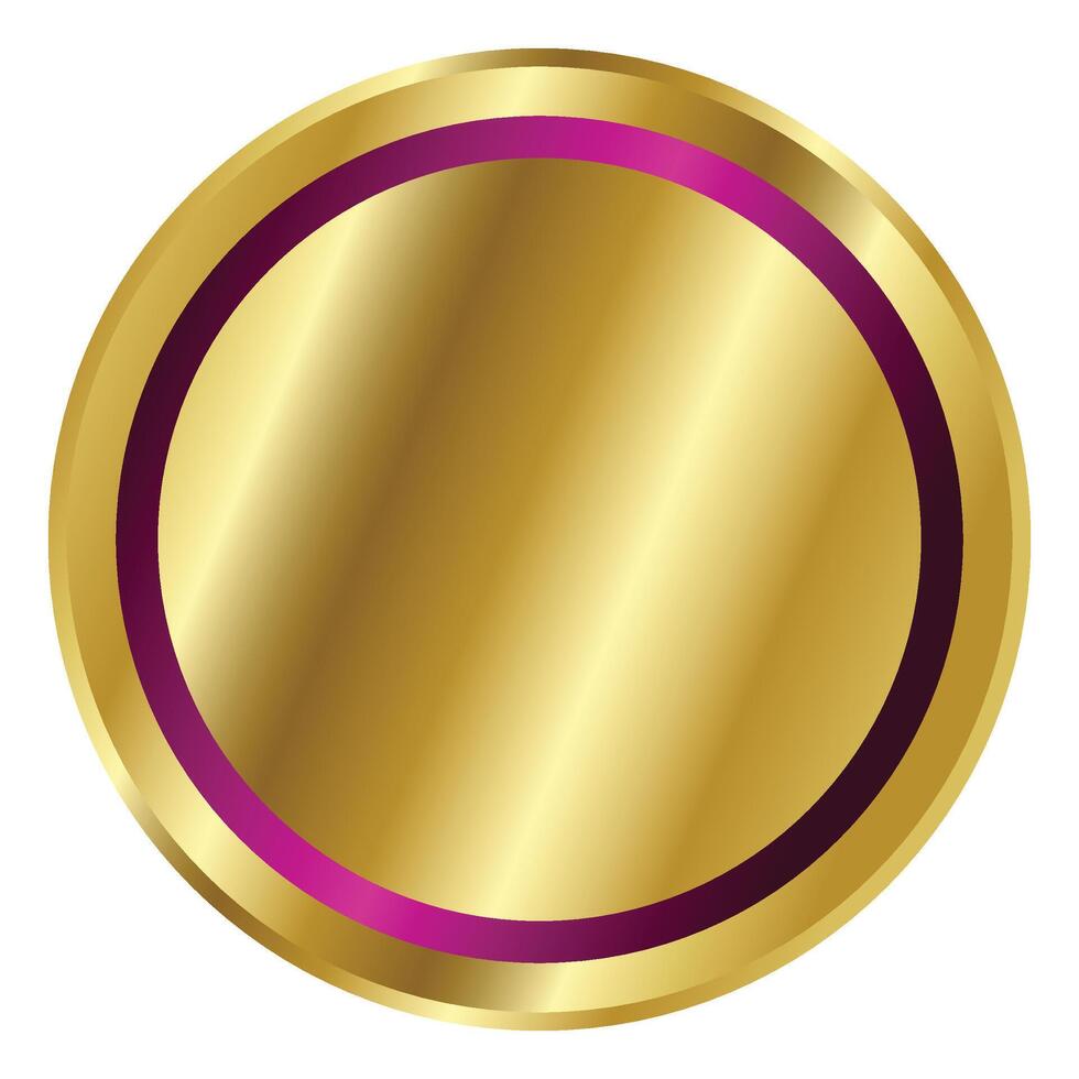 Golden circle frame text box with gold award ribbon icon anniversary badge vector
