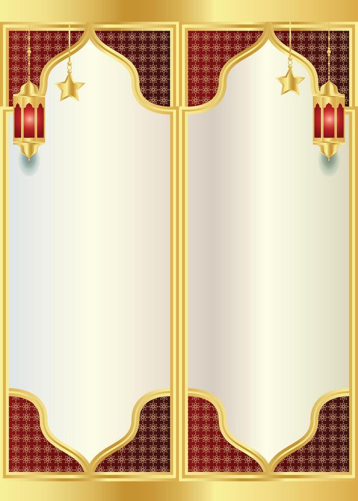 Twibbon islamic festival ramadan kareem gold shape.Arabesuqe luxury islamic frame transparent background for islami festival milad un nabi or ramadan kareem vector