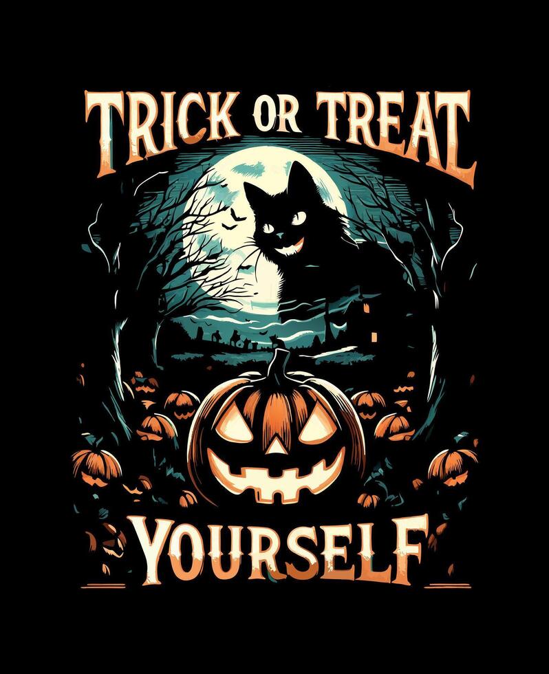 Halloween Spooky Nights with Dripping Text and Haunted Castle Tshirt Design vector