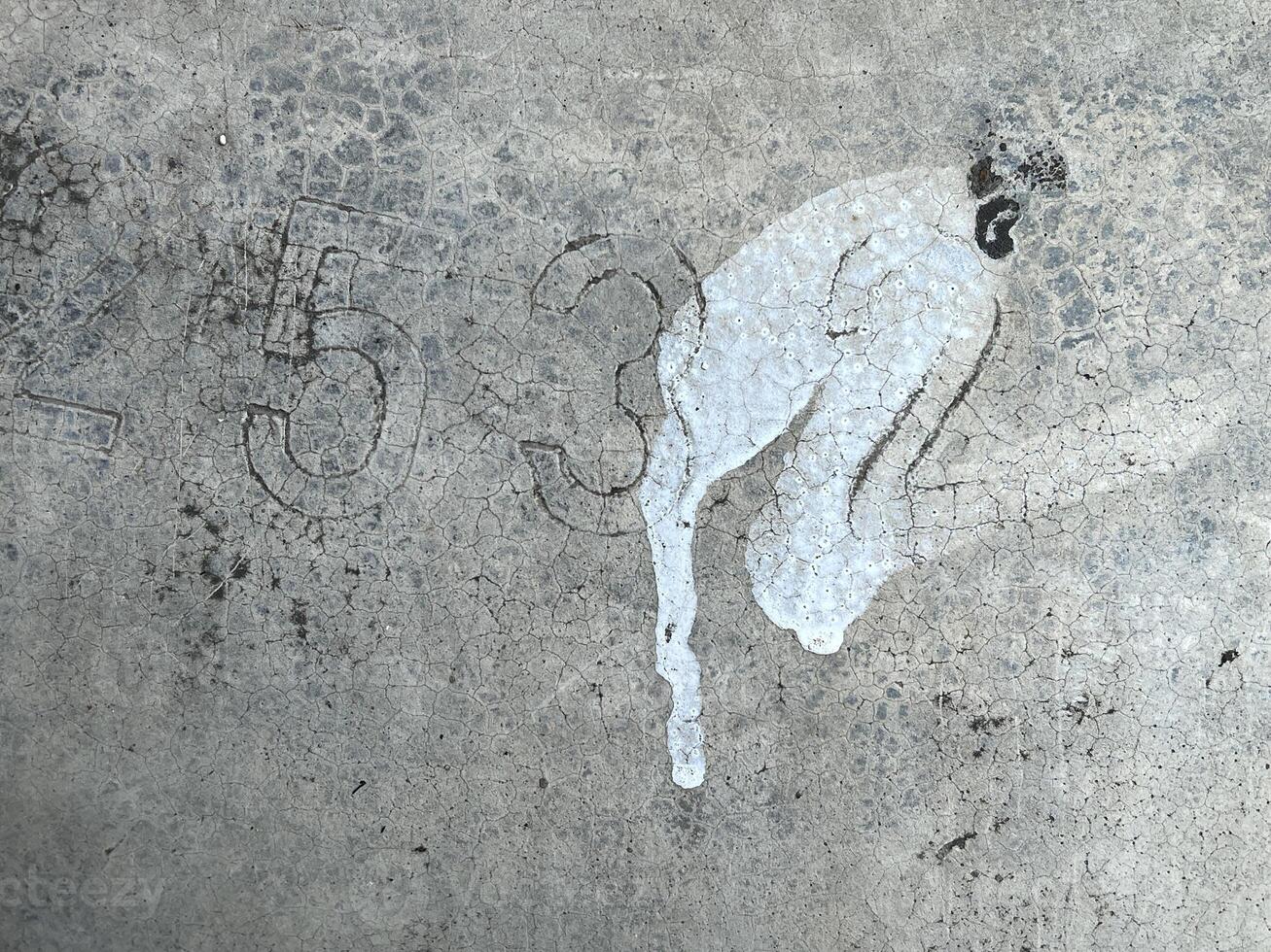 grunge cement wall with number photo