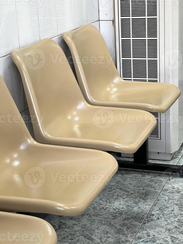 empty seats for passengers at the airport photo