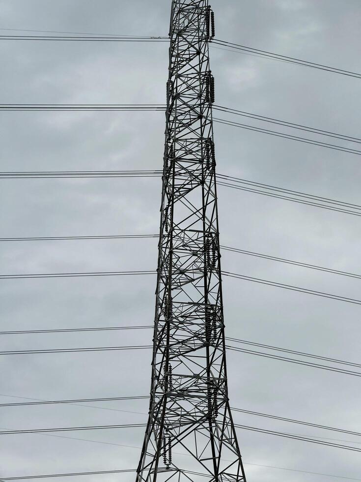 high voltage power lines in the sky photo