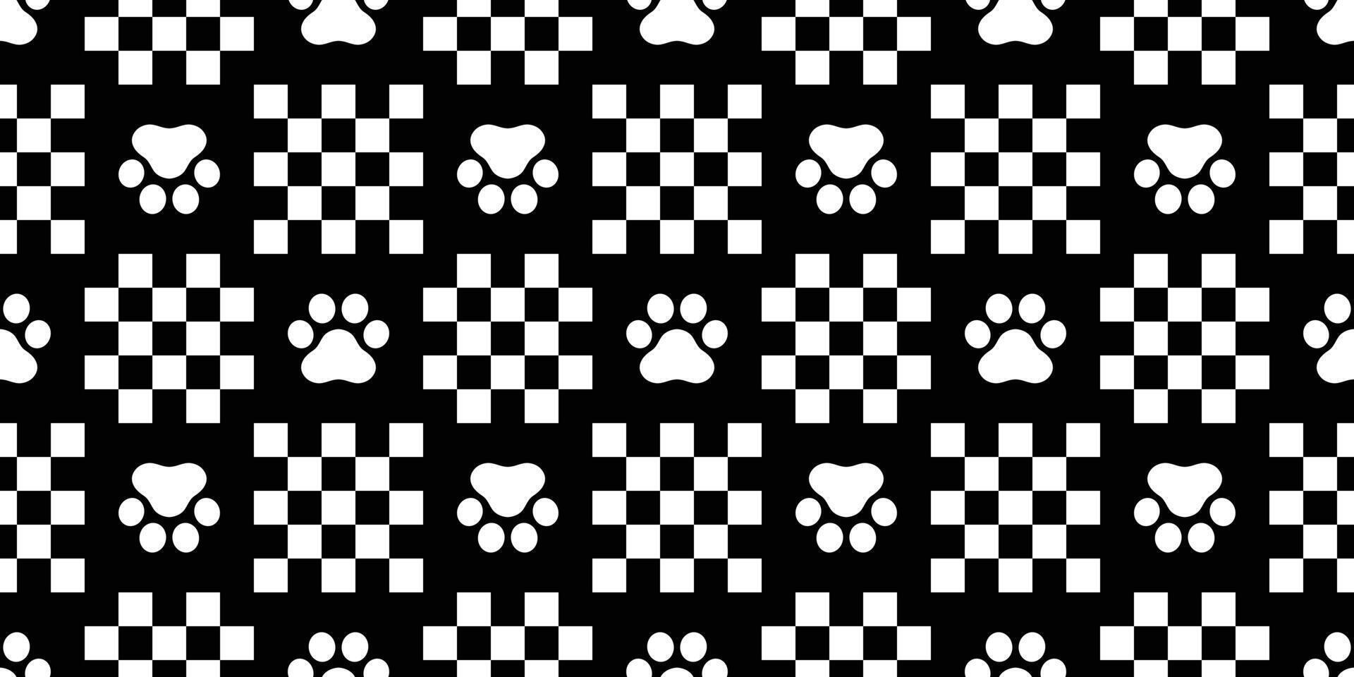 dog paw seamless pattern footprint cat checked tartan plaid french bulldog character cartoon icon scarf isolated repeat wallpaper gift wrapping paper tile background illustration doodle design vector