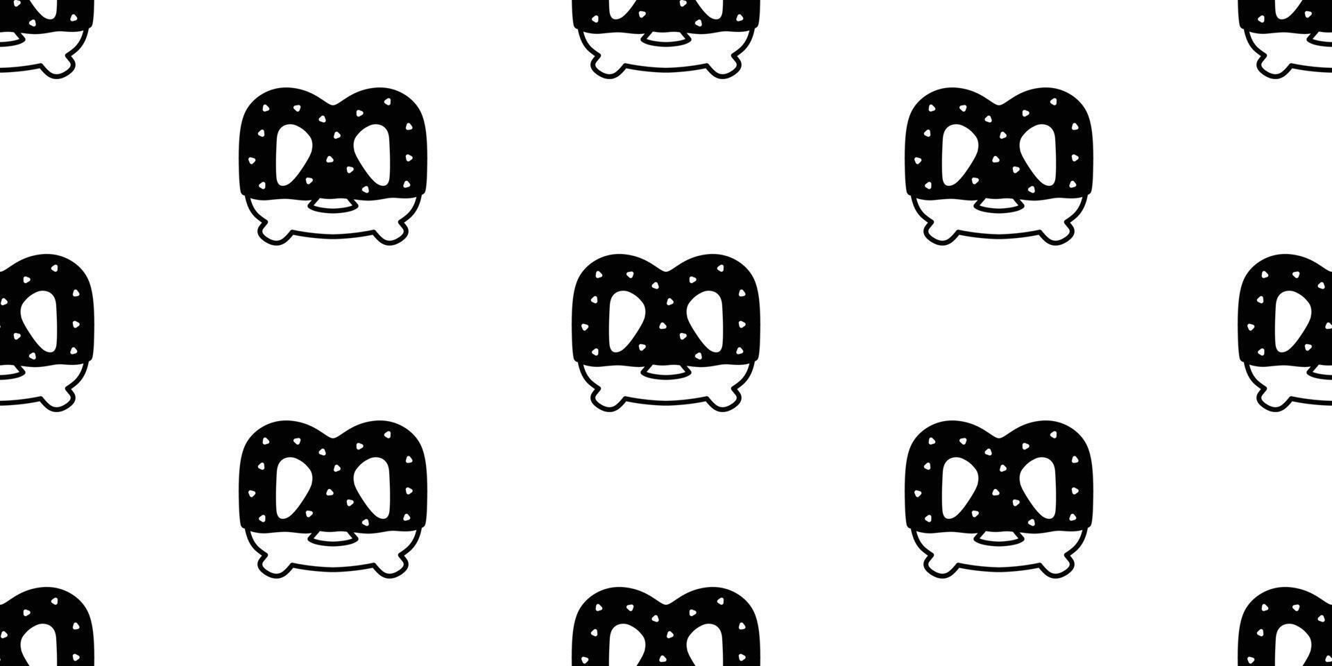 pretzel seamless pattern cookie bakery baked snack bread scarf isolated tile background repeat wallpaper cartoon gift wrapping paper doodle illustration clip art design vector