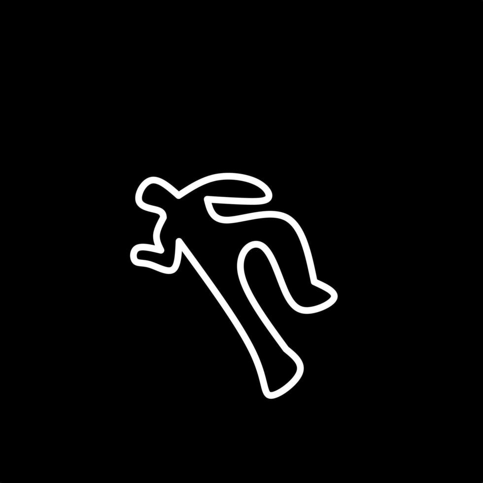 Crime scene white outline of a man falling down vector