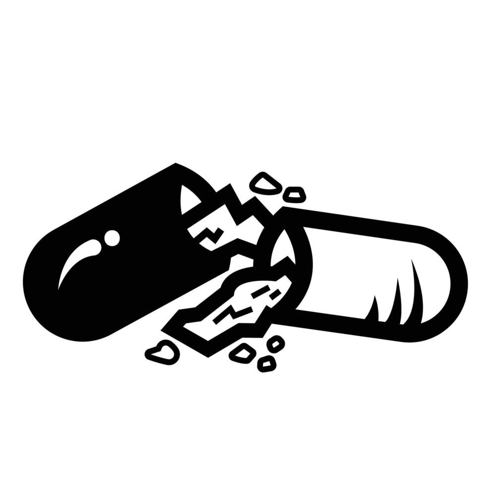 Medicine pill powder icon illustration isolated on square white background. Simple flat outlined cartoon art styled drawing. vector