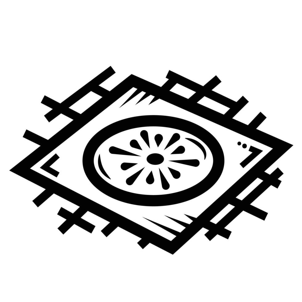 Bathroom floor drain icon illustration isolated on square white background. Simple flat outlined cartoon art styled restroom drainage drawing. vector