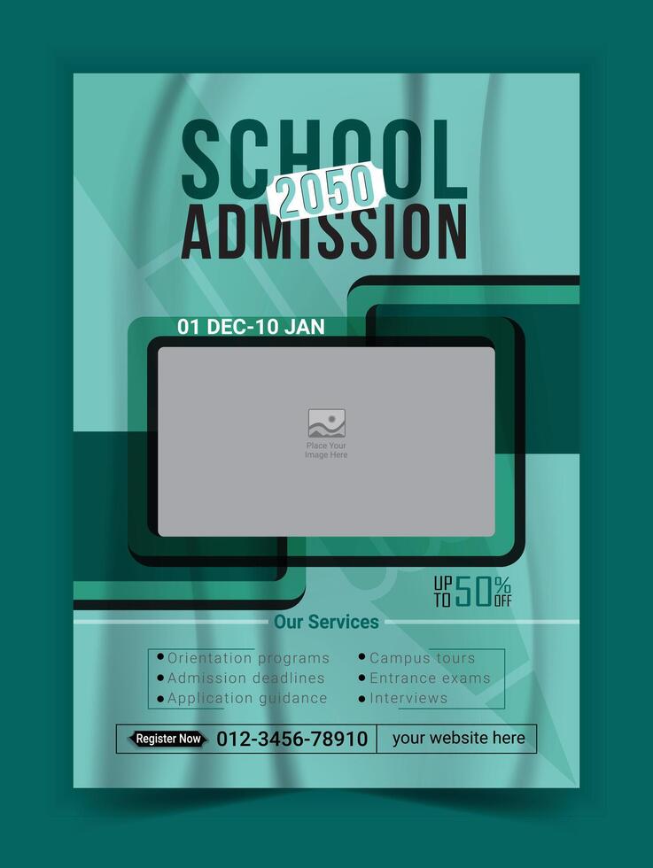 Admission Flyer Poster Design Template vector
