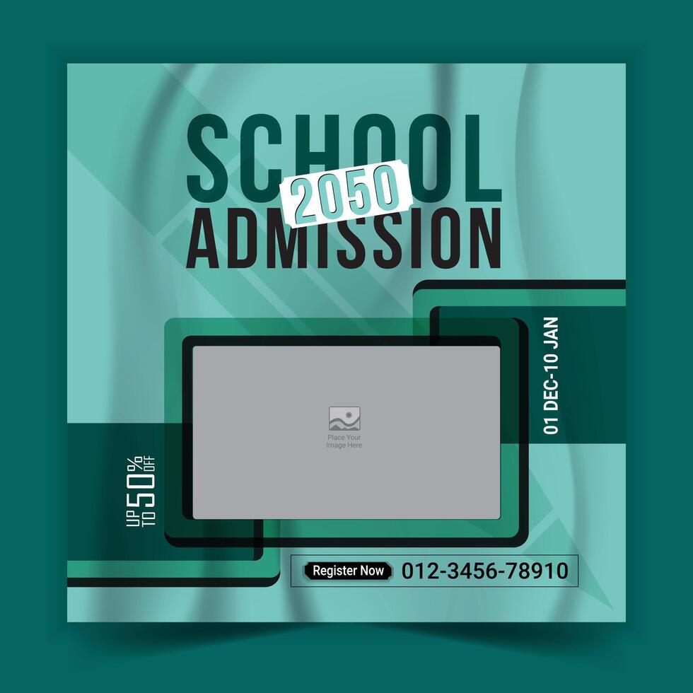 Best Creative School Admission Social Media Post Banner Design Template vector
