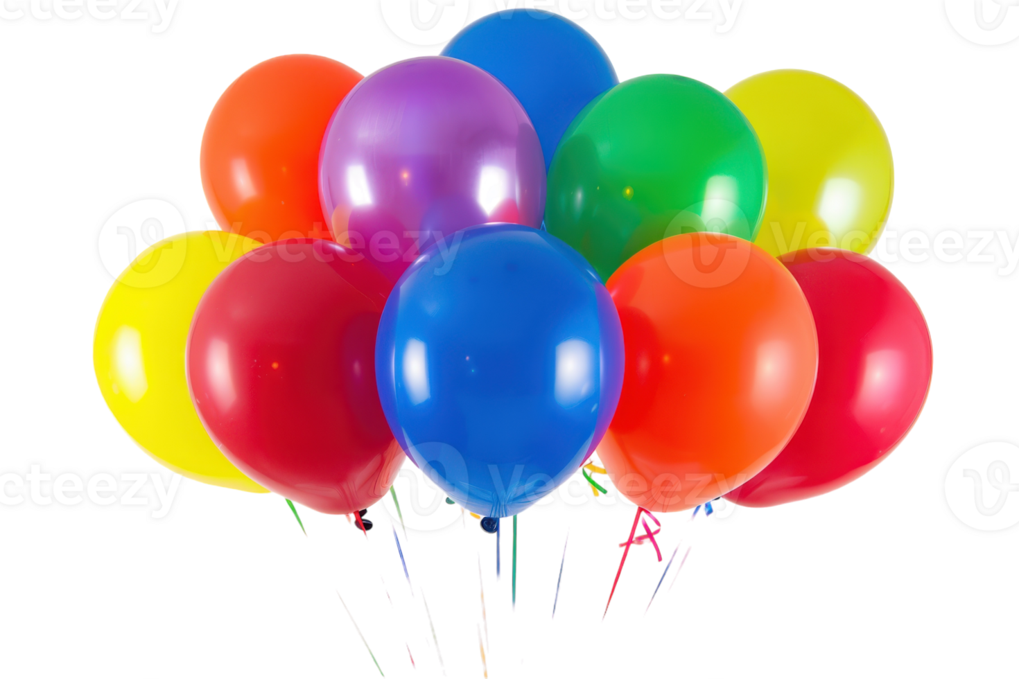 Colorful Balloons at a Birthday Celebration On Transparent Background. png