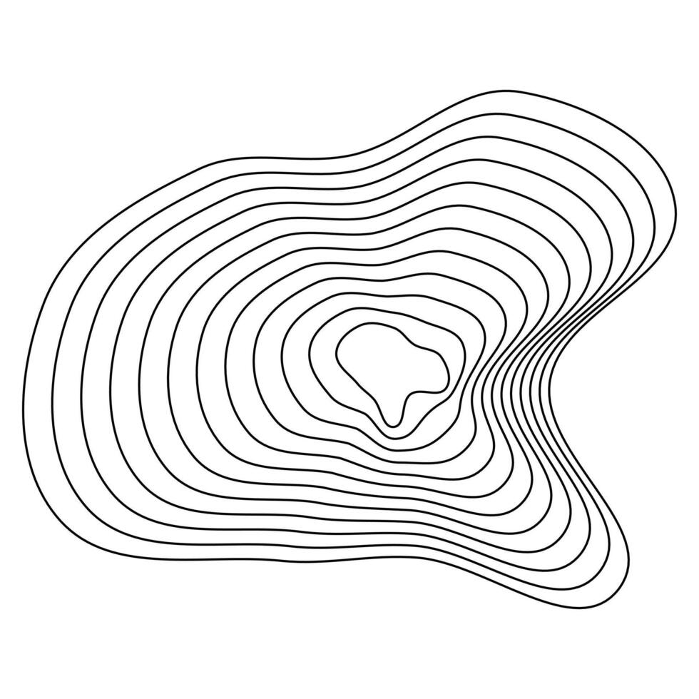 Organic elevation lines. Fluid terrain contours. Natural topography waves. Abstract contour shapes. vector