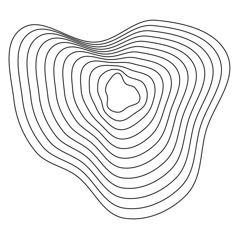 Undulating topography lines. Smooth terrain patterns. Organic contour shapes. Abstract elevation waves. vector