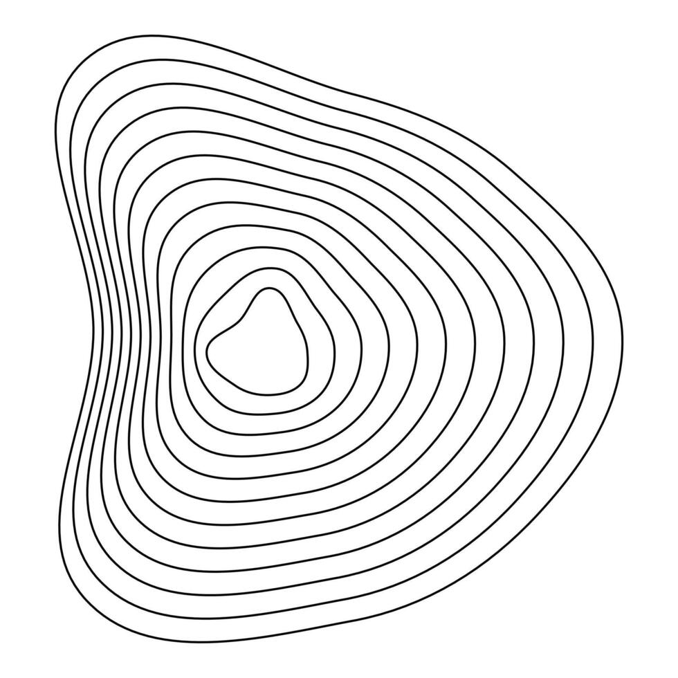 Undulating terrain rings. Fluid topographic art. Organic contour patterns. Natural wave shapes. vector