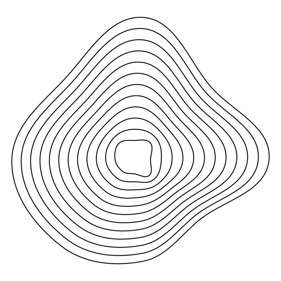 Undulating contour lines. Topography art design. Natural wave patterns. Abstract terrain shapes. vector