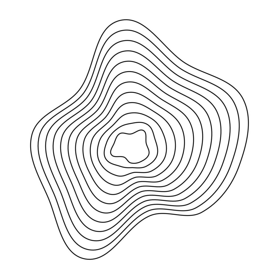 Wavy elevation lines. Organic contour patterns. Fluid topography shapes. Natural terrain contours. vector
