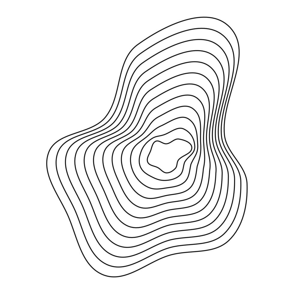 Fluid elevation patterns. Geometric topography lines. Organic contour waves. Natural terrain shapes. vector
