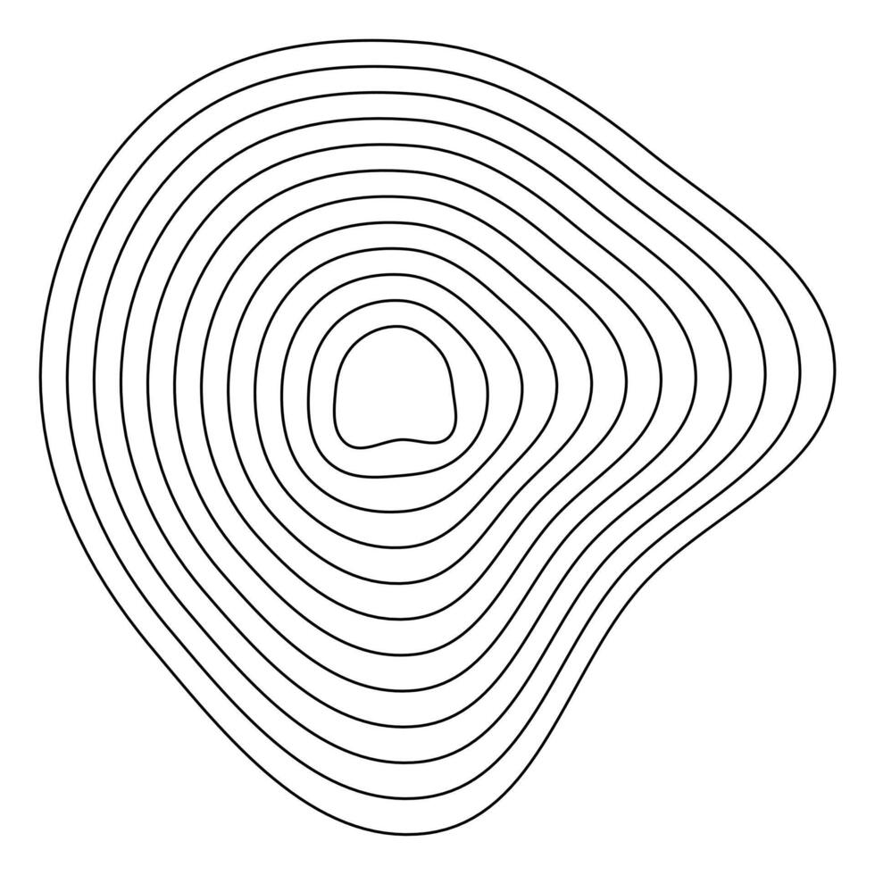 Natural contour rings. Fluid elevation lines. Smooth topography patterns. Organic terrain shapes. vector