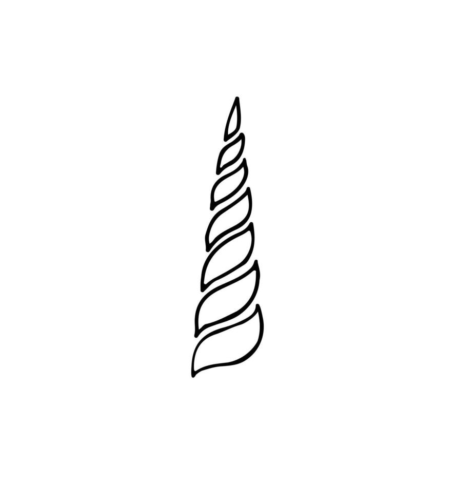 Hand drawn unicorn horn vector