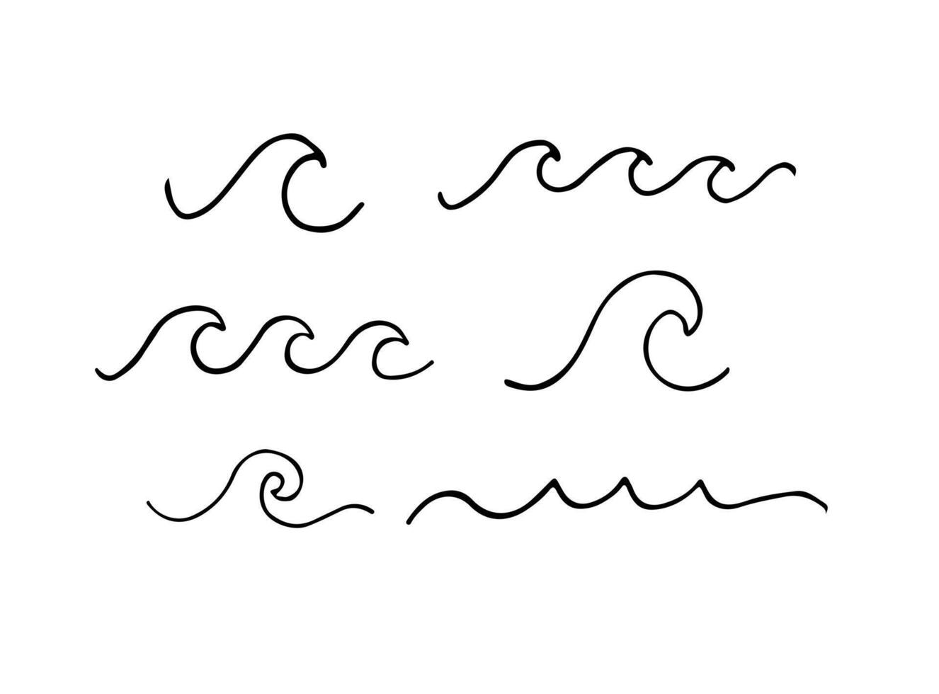 Hand drawn doodle sketch wave vector