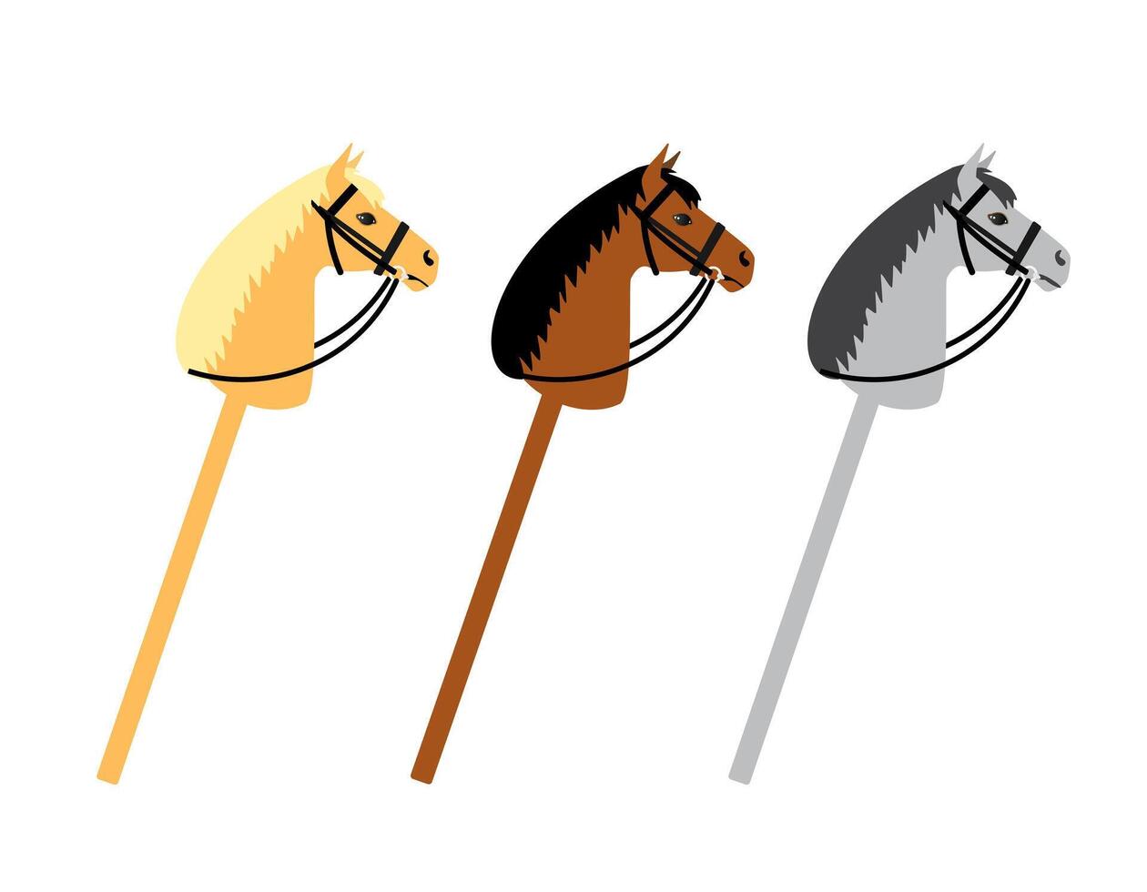 Set of different hobby horse vector
