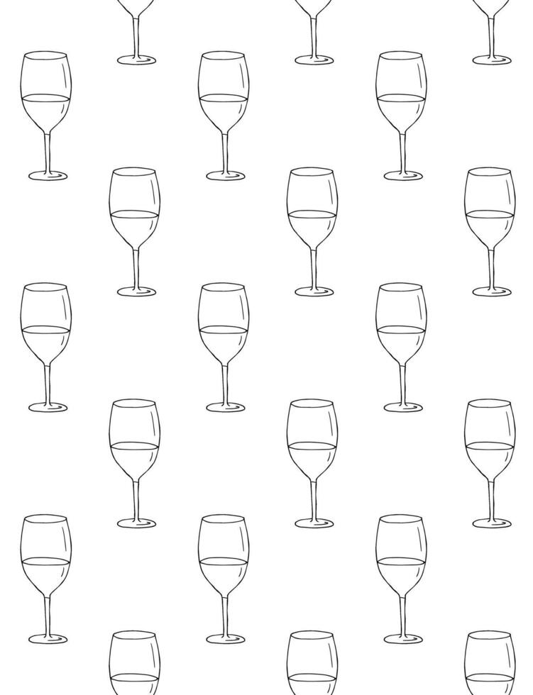 Seamless pattern of sketch vine glass vector