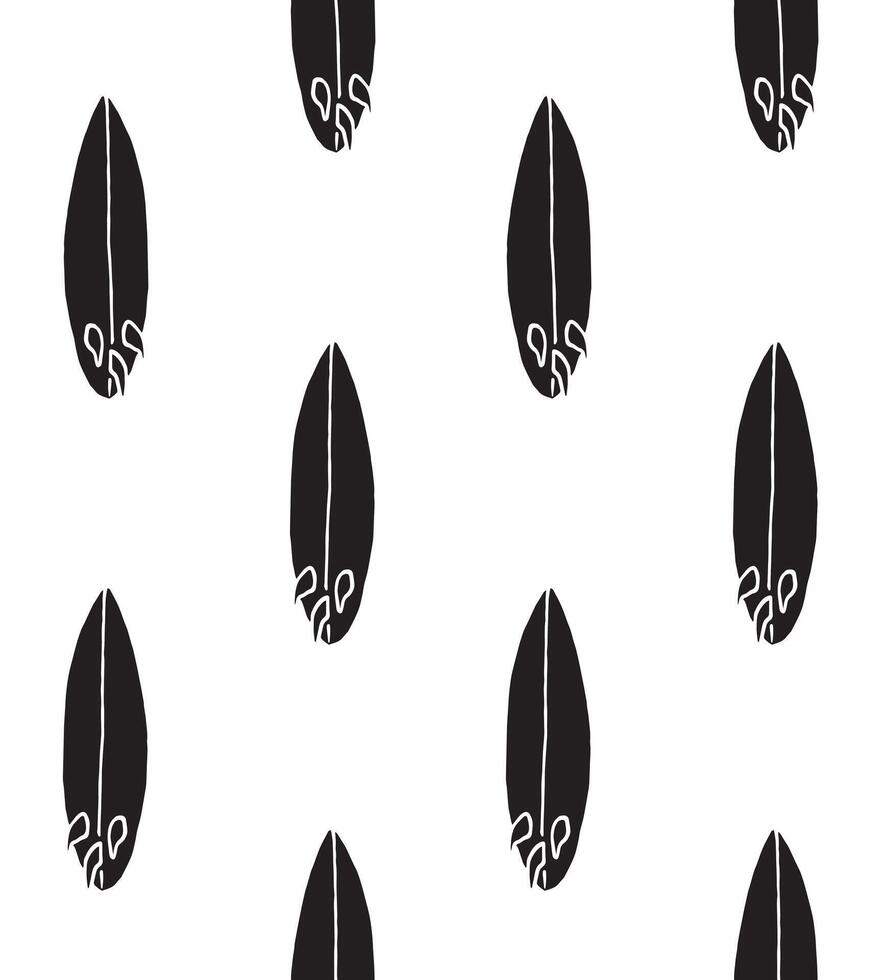 Seamless pattern of sketch surfboard vector
