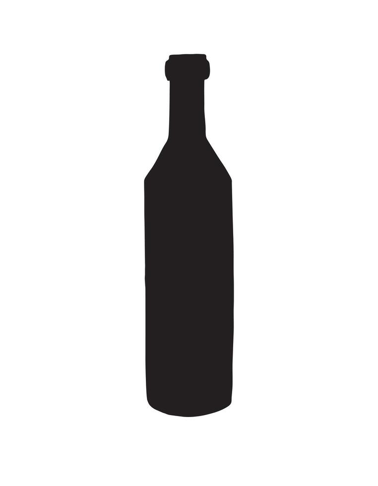 Hand drawn doodle sketch wine bottle vector