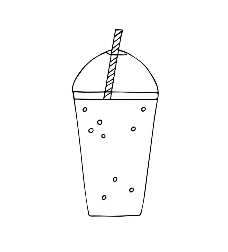 Hand drawn doodle sketch smoothie drink vector