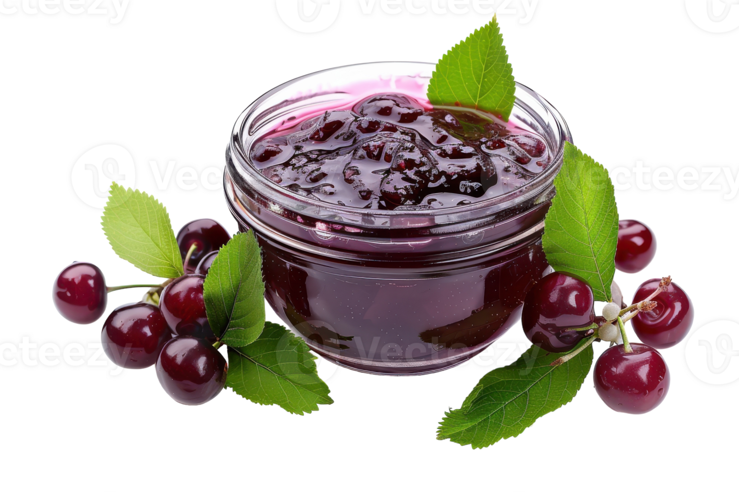 Alpine Cherry Jam On Transparent Background. png