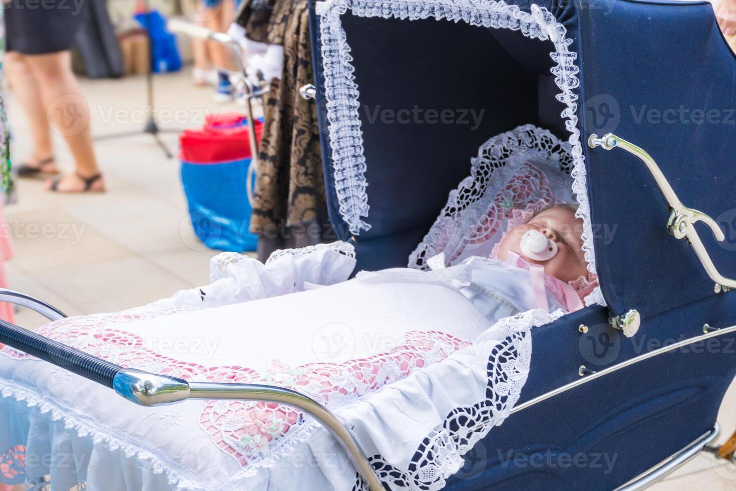 Podebrady- Czech- 27 July 2024 Holiday Vintage baby Strollers Historical in park photo