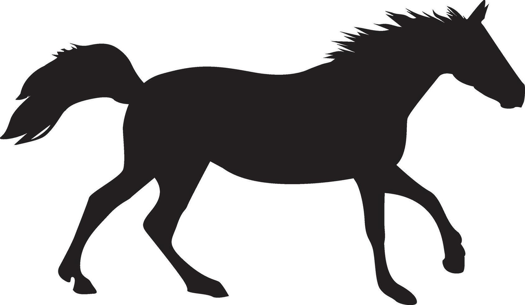 Black silhouette of a cantering horse vector