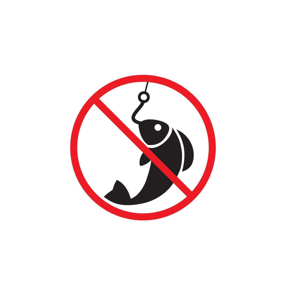 Prohibition sign. Black forbidden symbol in red round shape vector