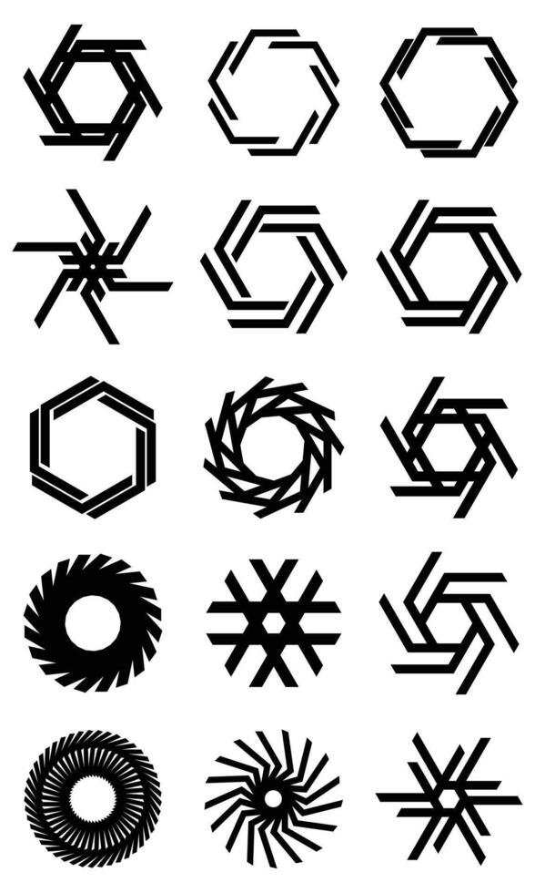 Collection of abstract logos geometric shapes vector