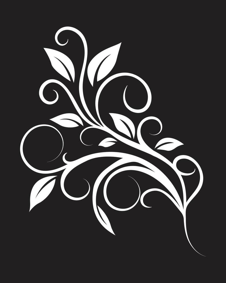Abstract scroll floral ornament illustration vector