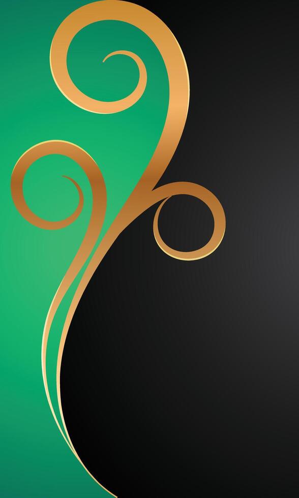 Abstract curved gold floral decoration elegant background vector