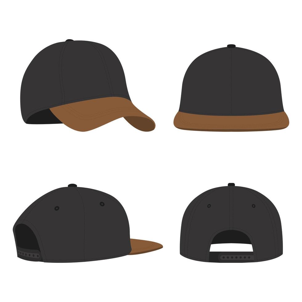 Two-color modern men's hat mockup vector