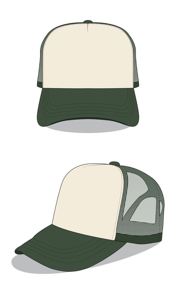 Men's mesh hat template vector