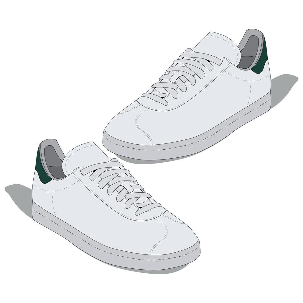 White sneakers mockup vector