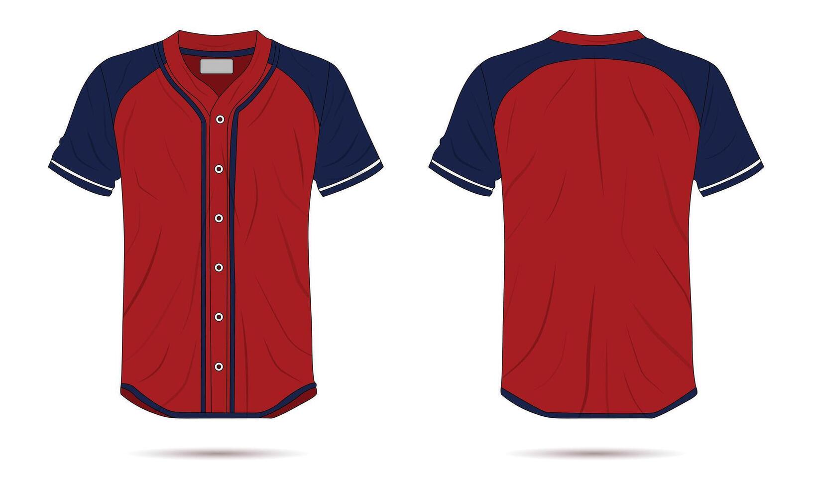 Baseball jersey uniform mockup front and back view vector