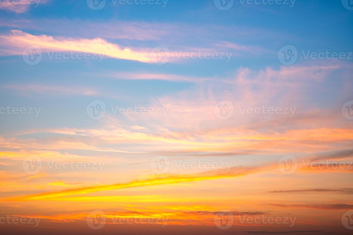 Beautiful , luxury soft gradient orange gold clouds and sunlight on the blue sky perfect for the background, take in everning,Twilight, Large size, high definition landscape photo