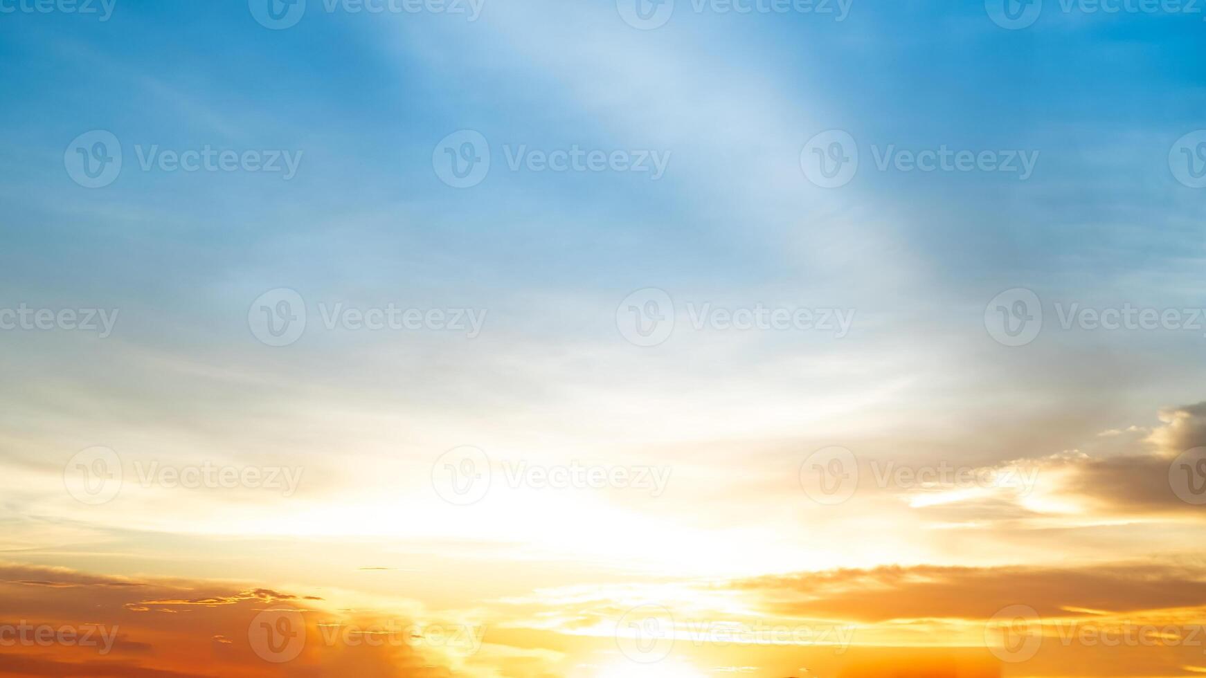 Beautiful , luxury soft gradient orange gold clouds and sunlight on the blue sky perfect for the background, take in everning,Twilight, Large size, high definition landscape photo