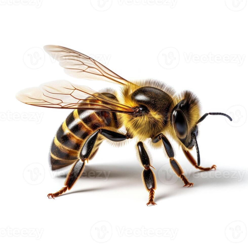 Honey Bee on Isolated Background photo