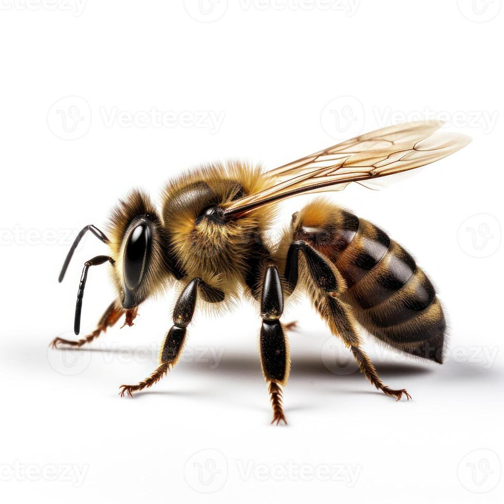 Honey Bee on Isolated Background photo