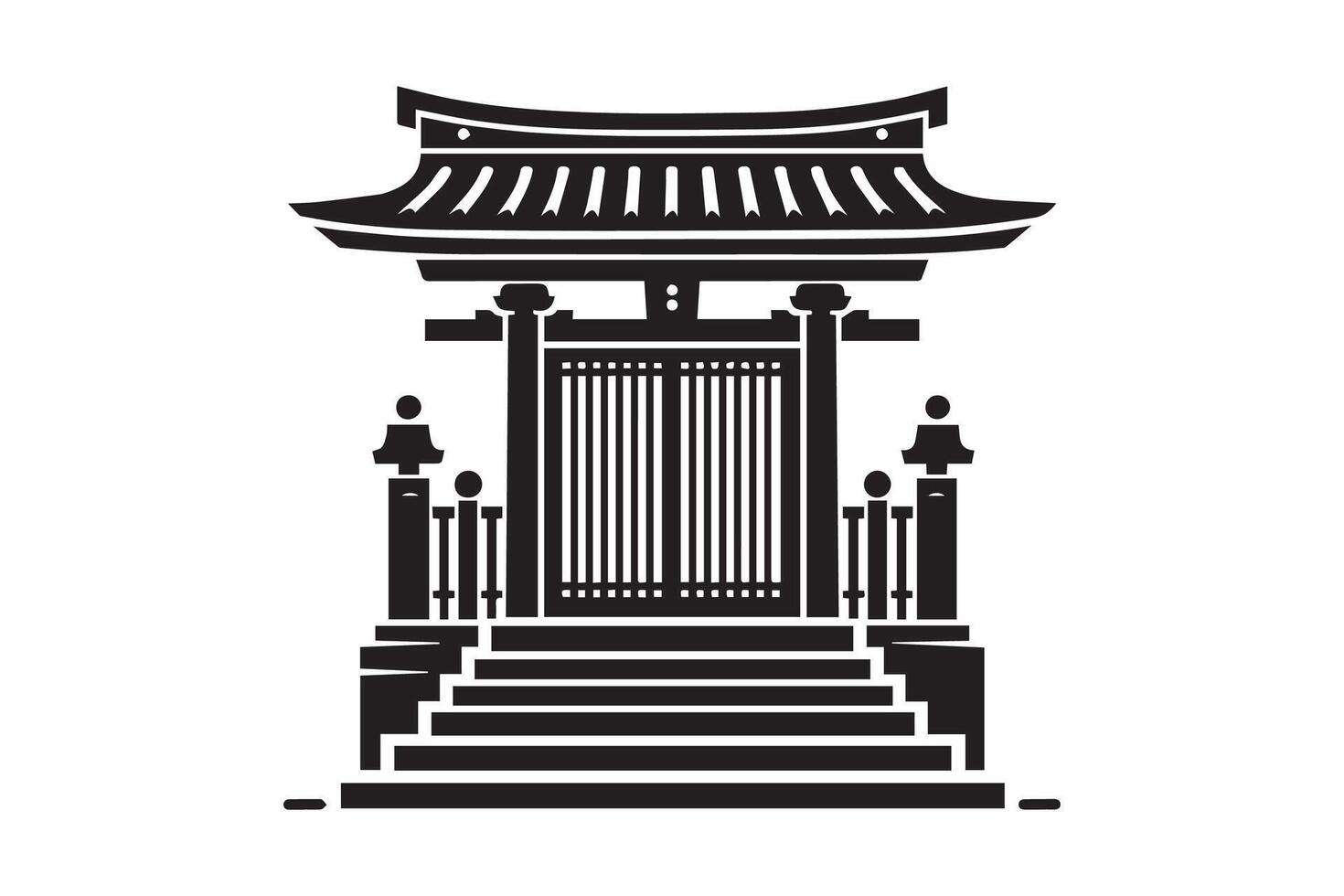 Japanese torii gate silhouette vector