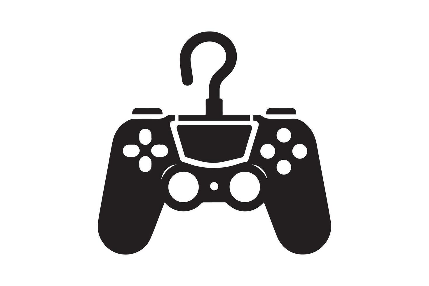 gaming console joystick silhouette in white background. Game elements vector